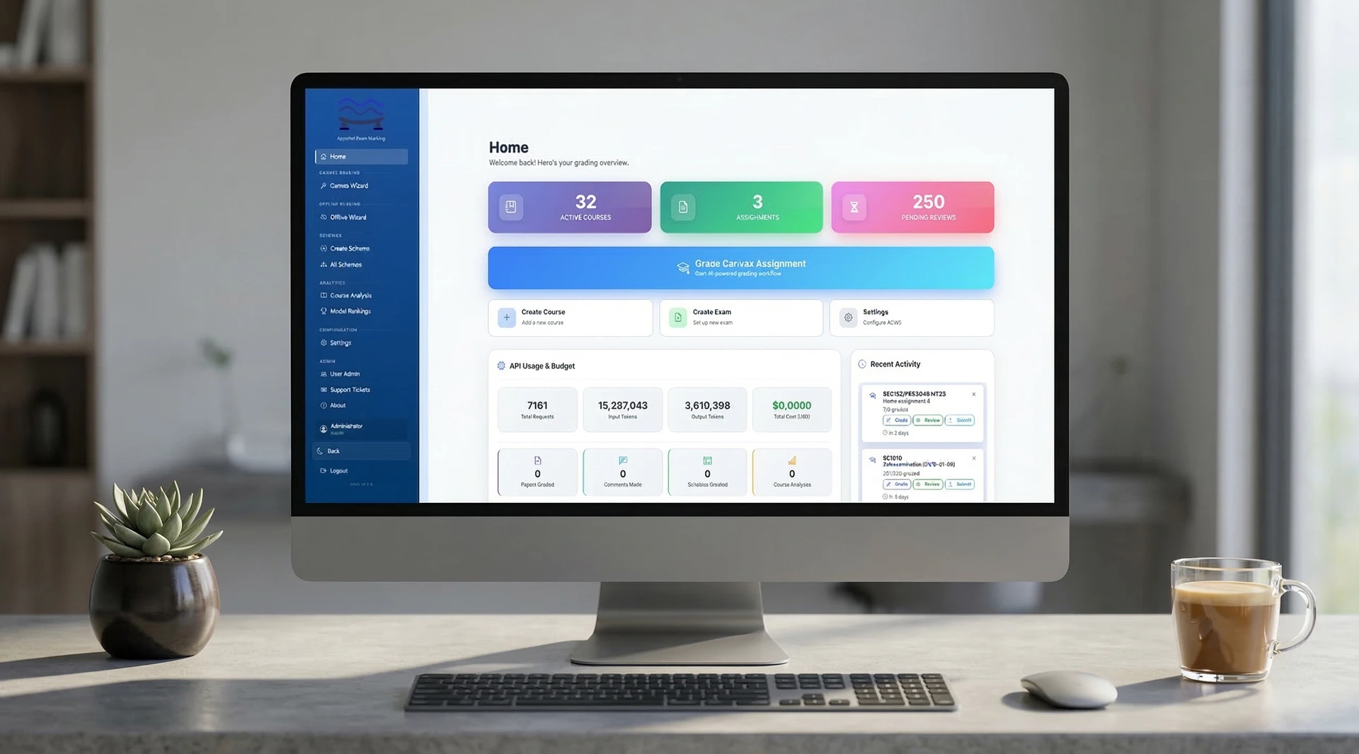 AEMS app — AI-assisted marking interface with annotated exam feedback